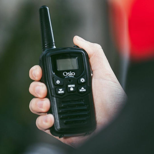 Osio OPM-1050 Безжичен Трансивър PMR 0.5W с Монохромен Екран Комплект 2бр В Черен Цвят
