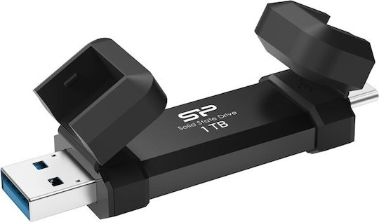 Silicon Power DS72 1TB USB 3.2 SSD Stick cu conexiune USB-A & USB-C Negru