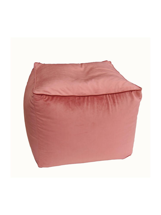 Decocraft Sitzsack Hocker Samt Rosa 50x50x40cm