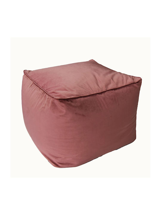 Decocraft Sitzsack Hocker Samt Rosa 50x50x40cm