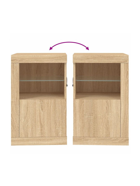 Rectangular Side Table Wooden Beige 2 Pieces W37xD41xH67 cm