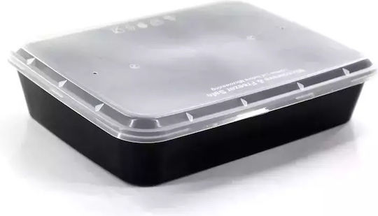 Ecocraft Disposable Plastic PP Tableware for Hot / Microwave Safe 1200ml Black 100pcs