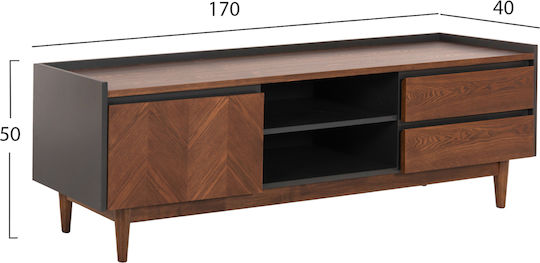 Veen Επιδαπέδιο Καρυδί & Σκούρο Γκρι 170x40x50εκ. Veen Επιδαπέδιο Καρυδί & Σκούρο Γκρι 170x40x50εκ.