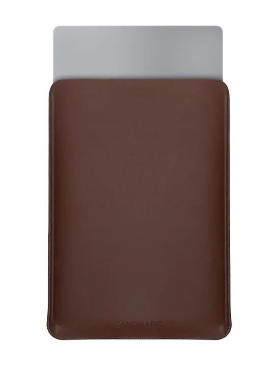 Sandmarc Leather Edition Θήκη για Laptop 14" MacBook Pro σε Καφέ χρώμα