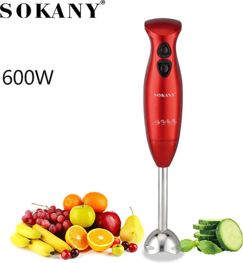 Sokany SM-5011 Ραβδομπλέντερ με Ανοξείδωτη Ράβδο 600W Κόκκινο