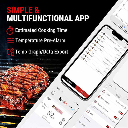 Thermo Pro Wireless Electronical Cooking Thermometer with Probe and Bluetooth
