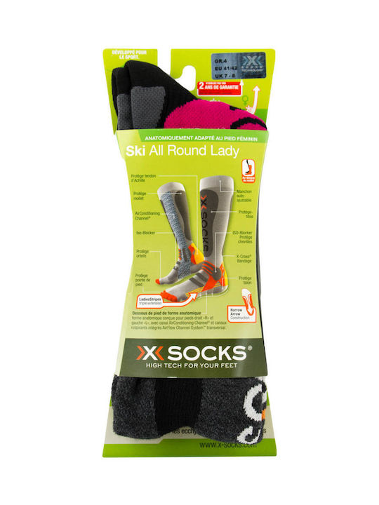 X-Socks Γυναικείες Κάλτσες Σκι & Snowboard Μαύρες 1 Ζεύγος