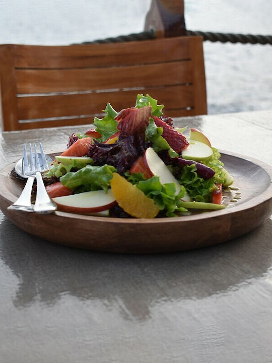 Nakaro Wood Wooden Salad Bowl Brown 30x30x3.5cm