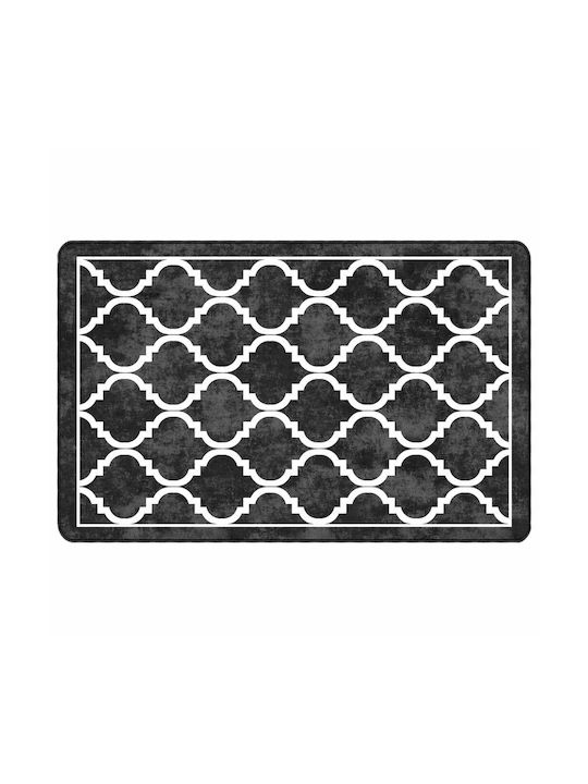 vidaXL Rug Rectangular Black and White