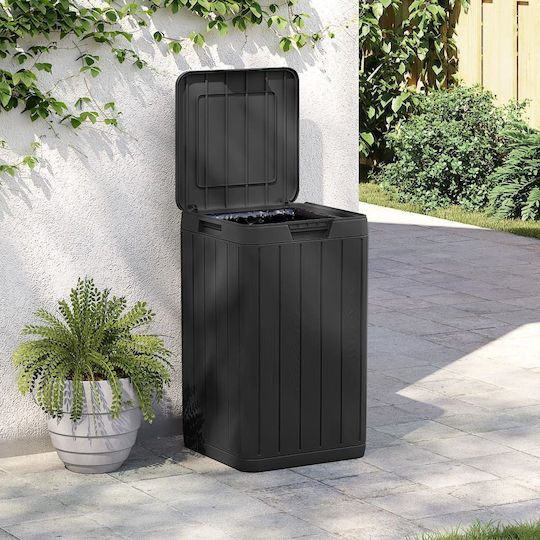 vidaXL Plastic Waste Bin 80lt Gray