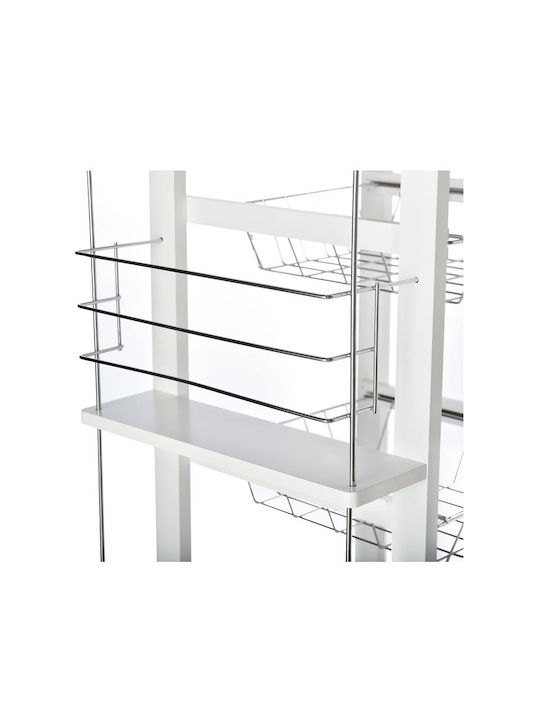 HomCom Wooden Kitchen Trolley 4 Tiers White 47x37x83cm