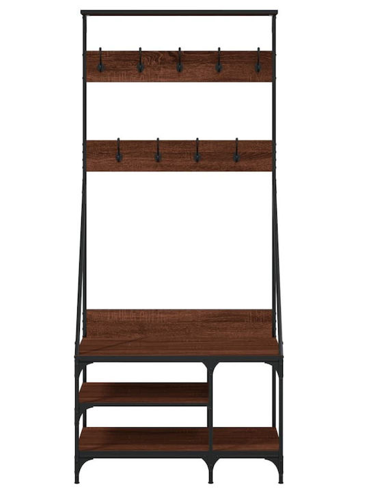 vidaXL Floor Garment Rack made of Metal Brown 80x40x184cm