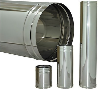 Heavy Duty Chimney Pipe Φ 100 Stainless Steel Aisi 304 Ba 25 Centimeters Airduct Hellas