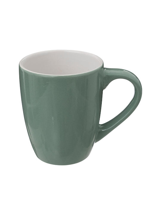 Tasse Keramik mit Deckel Grün 1Stück