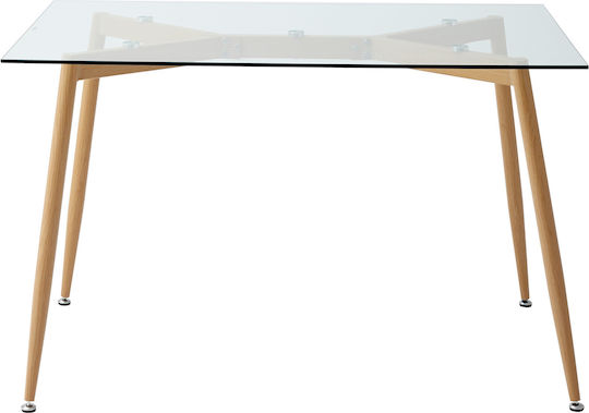 Fiorino Glass Masă Sala de mese cu Suprafață Sticlată 120x80x75buc