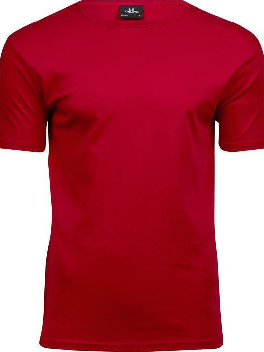 Tee Jays Interlock Ανδρικό Διαφημιστικό T-shirt Κοντομάνικο Deep Red