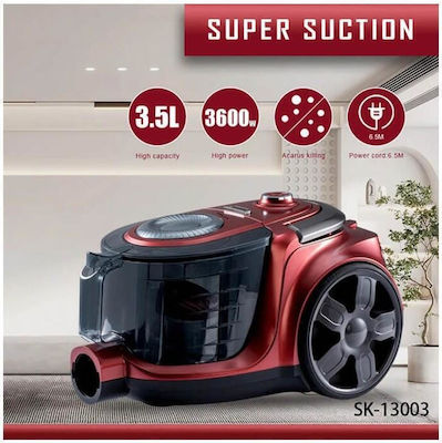 Sokany Wet-Dry Vacuum for Dry Dust & Debris 3600W with Waste Container 3.5lt