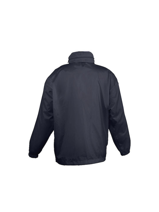 Sol's Kids Casual Jacket Windproof with Hood NAVY 32300