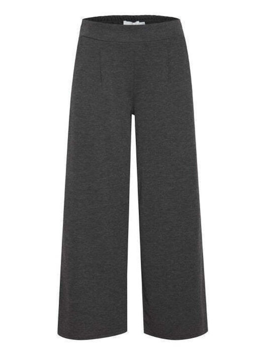 ICHI Women's Fabric Trousers Green