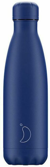 Chilly's Original All Matte Monochrome Bottle Thermos Stainless Steel BPA Free 750ml Blue All Matte
