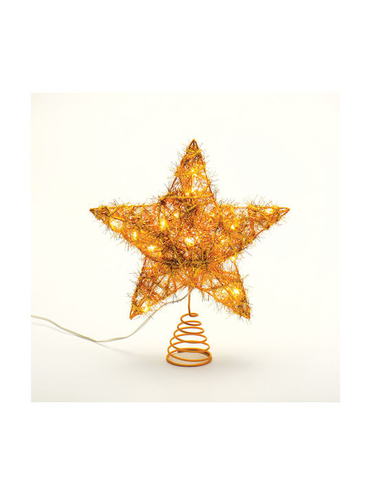 Aca Christmas Star Illuminated Ornament Gold