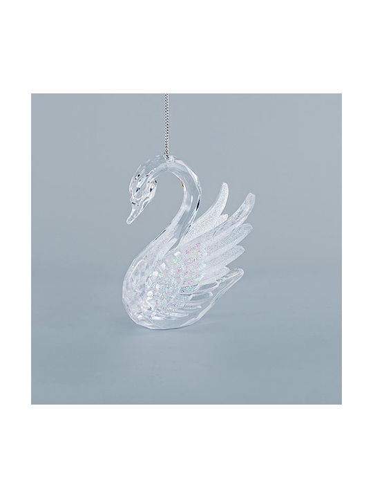 Eurolamp Christmas Αcrilyc Swan Ornament White 10.2x7cm