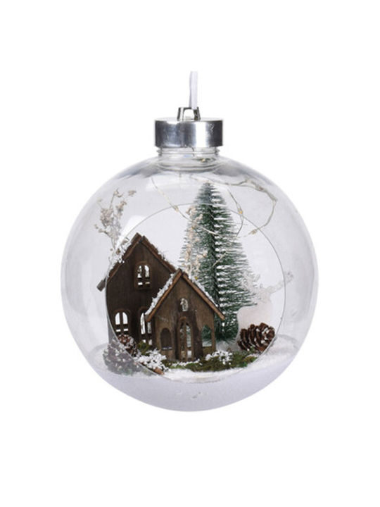 JK Home Decoration Weihnachtshänger Kugel Ornament Braun Beleuchtet 15cm