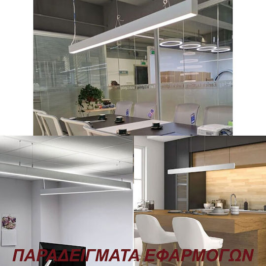Elvhx Commercial Linear LED Ceiling Light 20W Natural White IP20 L100xD4xH4cm
