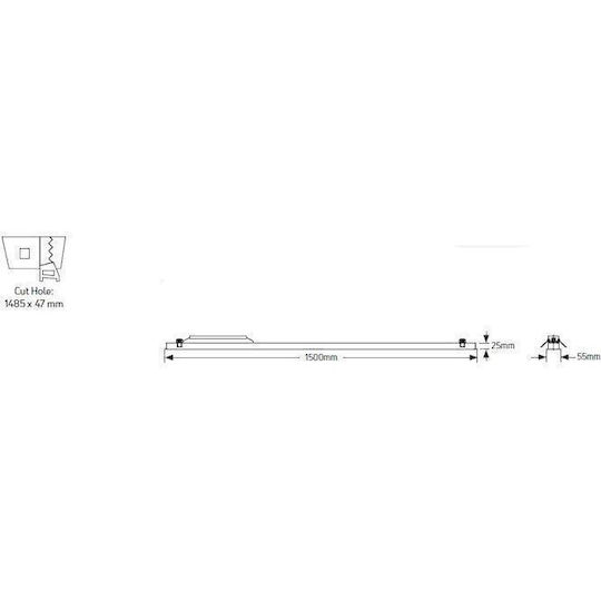 Geyer LED Γραμμικό Χωνευτό Φωτιστικό Οροφής 50W Φυσικό Λευκό IP20 με Ρυθμιζόμενη Ένταση