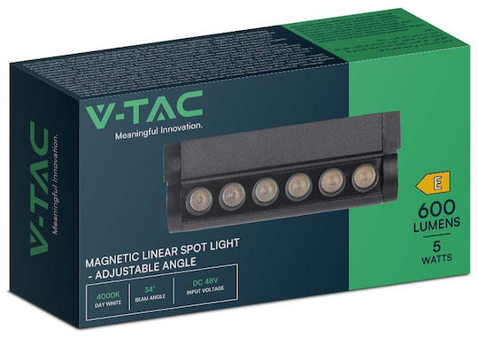 V-TAC LED Γραμμικό Φωτιστικό Οροφής 5W Ψυχρό Λευκό IP20 Μ14.5xΒ5.2xΥ3.3εκ.