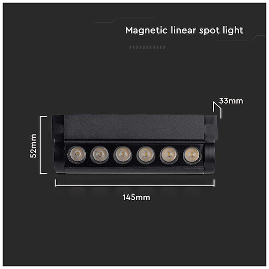 V-TAC LED Kommerzielle lineare Beleuchtung Leuchte Decke 5W Warmes Weiß IP20 B14.5xT5.2xH3.3cm