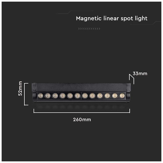 V-TAC LED Lumina liniară Lumină Plafon 12W Alb natural IP20 L26xL5.2xÎ3.3cm