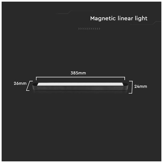 V-TAC LED Комерсиално Линейно Осветление Светило Таван 18W Топло бяло IP20 Ш38.5xД2.6xВ2.4см.