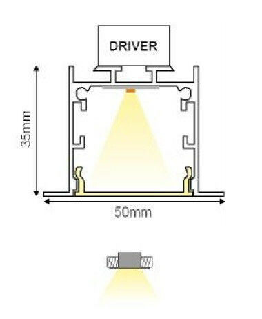 Aca Vylo LED Γραμμικό Χωνευτό Φωτιστικό Τοίχου 63W Φυσικό Λευκό IP20 226εκ.