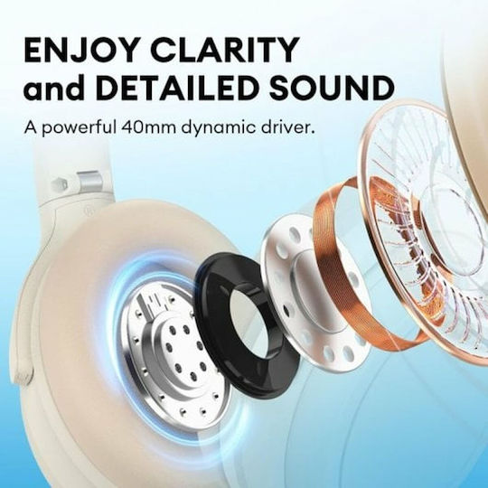 Edifier WH700NB Fără fir Bluetooth Over Ear Căști cu 68 ore de Funcționare și Încărcare Rapidă Bej