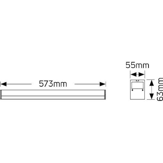 Geyer Commercial Linear LED Ceiling Light 18W Warm White IP20 Dimmable L60xD55xH6.3cm