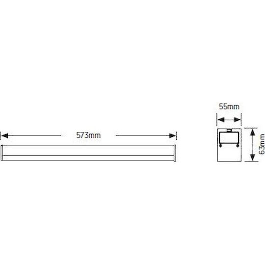 Geyer Commercial Linear LED Ceiling Light 18W Natural White IP20 Dimmable L57.3xD6.3xH5.5cm