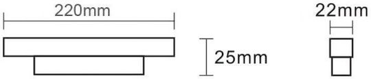 Interlight Commercial Linear LED Ceiling Light Warm White IP20 L22xD2.5xH2.2cm
