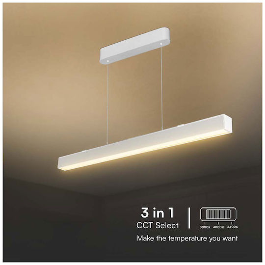 V-TAC LED Γραμμικό Φωτιστικό Οροφής 40W Ρυθμιζόμενο Λευκό