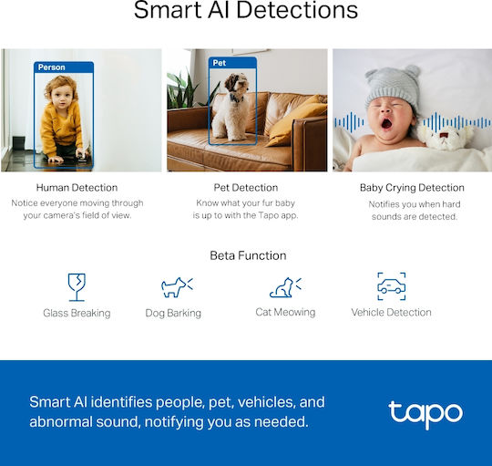 TP-LINK Tapo C220 v1 IP Surveillance Camera Wi-Fi Full HD+ 4MP with Two-Way Communication and Lens 4mm
