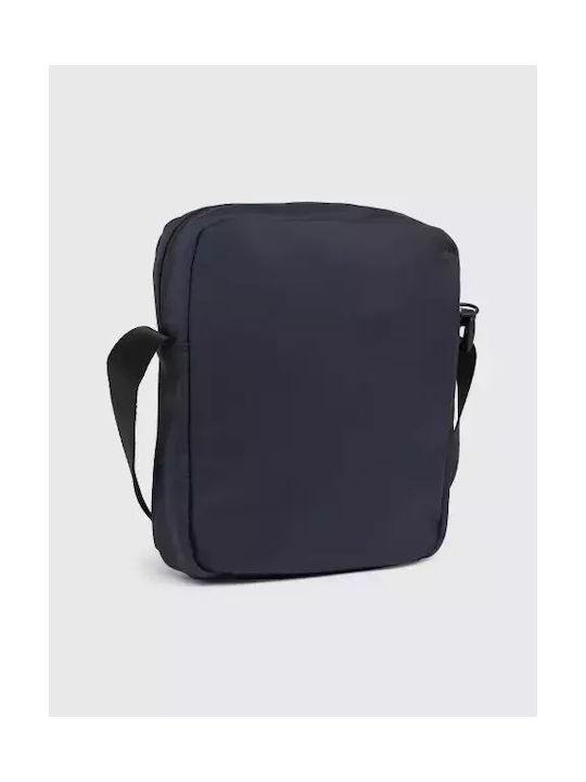 Tommy Hilfiger Fabric Shoulder / Crossbody Bag with Zipper, Internal Compartments & Adjustable Strap Blue 19x6x21cm