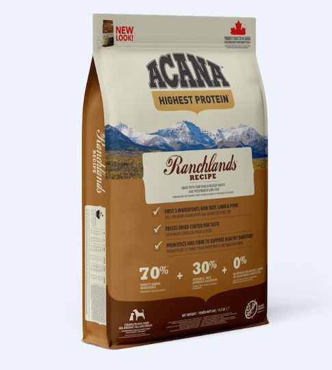 Acana Ranchlands 6kg Dry Food for Dogs Grain-Free & Gluten-Free with Lamb and Meat