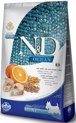 Farmina N&D Ocean Adult Mini 2.5kg Ξηρά Τροφή χωρίς Σιτηρά για Ενήλικους Σκύλους Μικρόσωμων Φυλών με Ψάρια