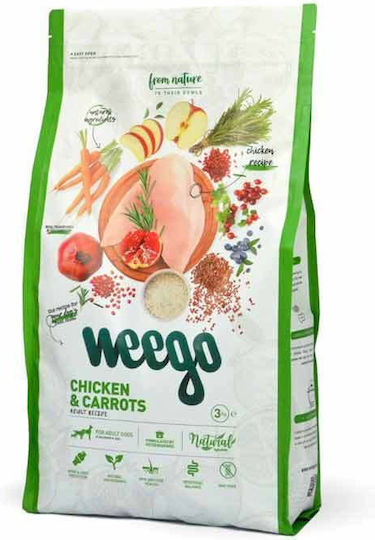 Weego Chicken & Carrots 3kg Dry Food with Few Grains for Adult Dogs with Chicken