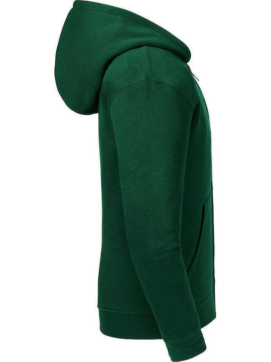 Kids Cardigan Sweatshirt Cotton with Hooded Bottle Green