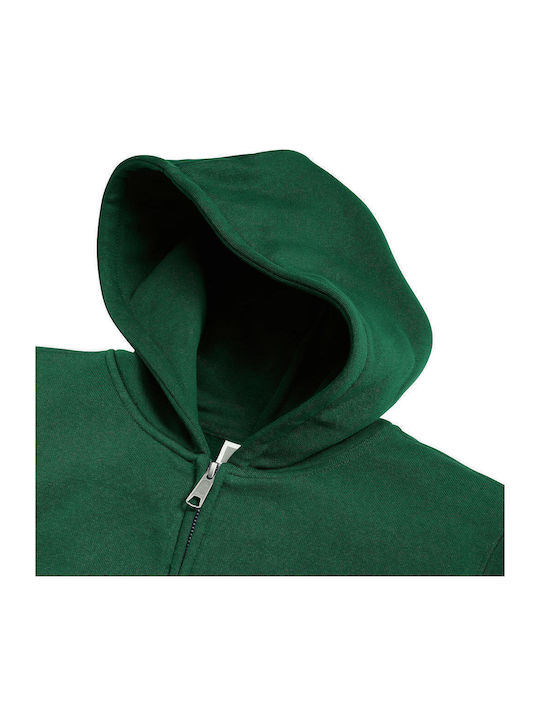 Kids Cardigan Sweatshirt Cotton with Hooded Bottle Green