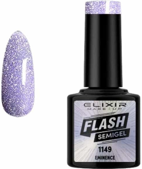 Elixir Flash Halb-permanenter Nagellack 1149 Eminence mit Glitter 8ml 842-1149