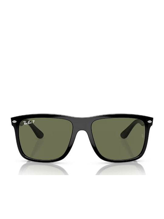 Ray Ban Boyfriend Unisex Sunglasses with Black Horn-Rimmed Frame and Green Polarized Lens RB4547 601/58