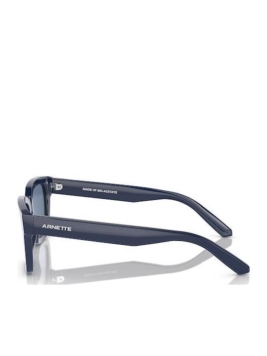 Arnette Cold Heart 20 Unisex Sunglasses with Blue Horn-Rimmed Frame and Blue Mirror Lens AN4334 122180