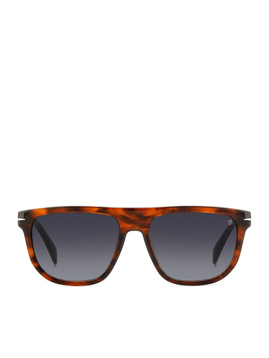 David Beckham Men's Sunglasses with Brown Tartaruga Plastic Frame and Gray Gradient Lens
